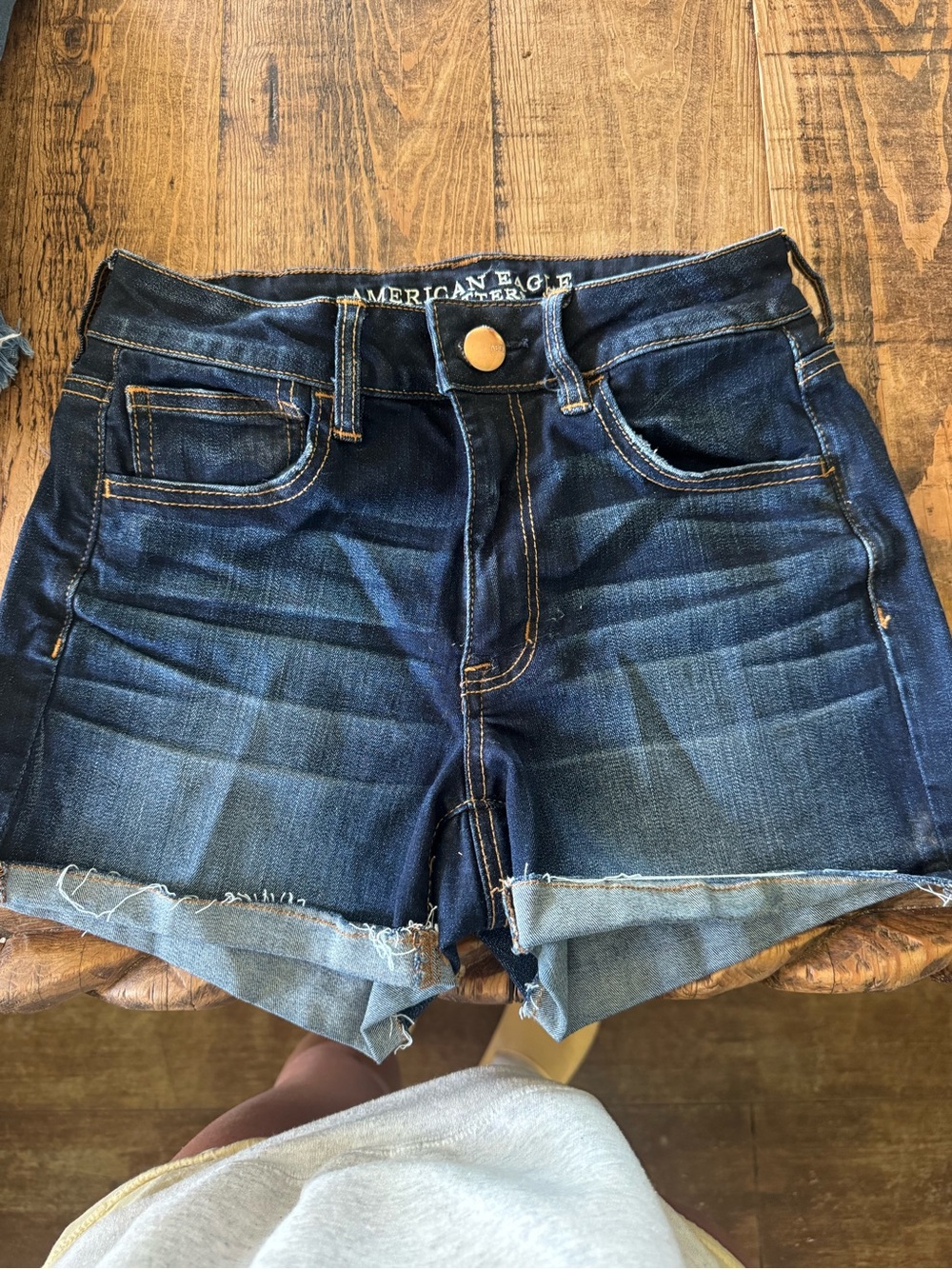 American Eagle Outfitters Indigo Rolled-Hem Denim Shorts